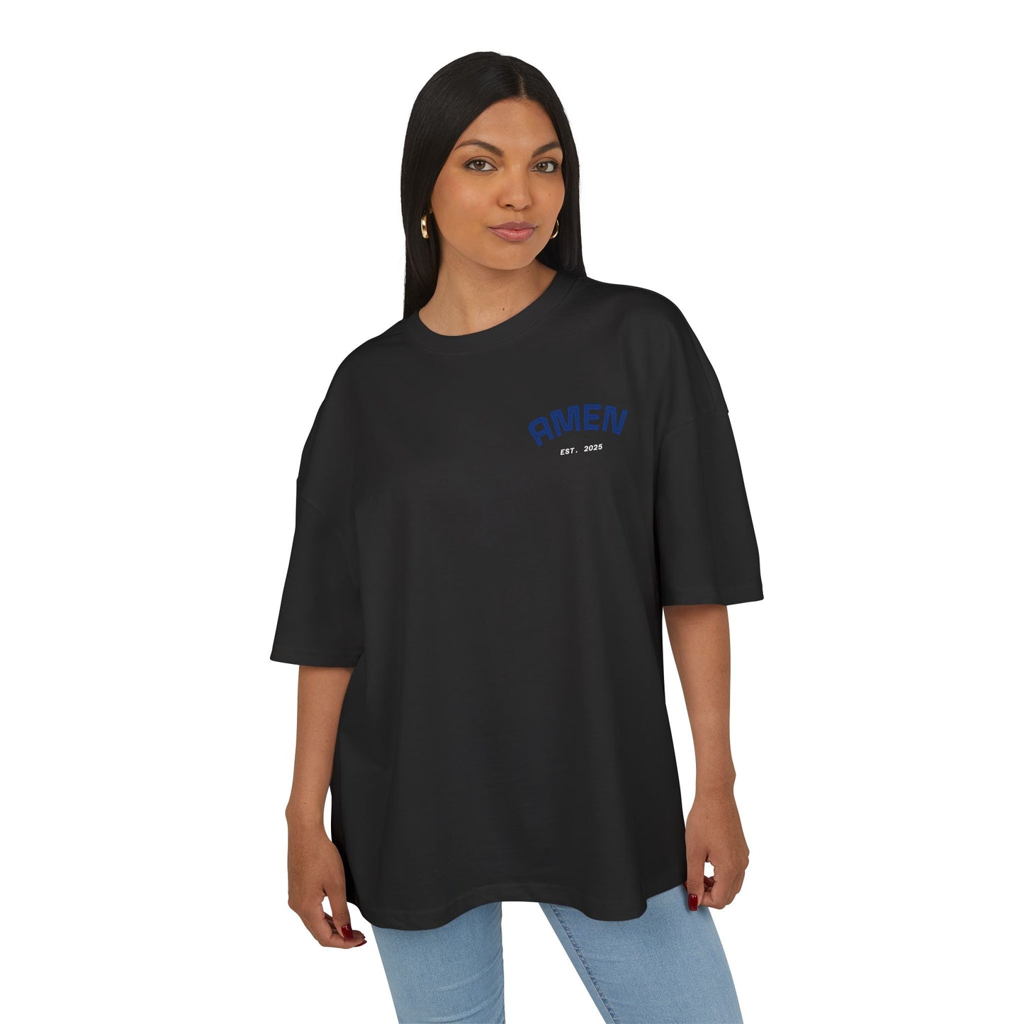 Box Tee - AMEN Spiritual Blessing Latinos Hope Faith Belief (Oversize)